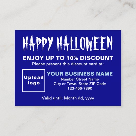 Carte de réduction Bleue d'Halloween d'affaires (Devant)