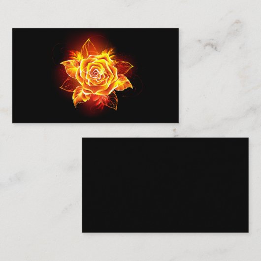 Carte De Réduction Blooming Fire Rose (Devant / Derrière)
