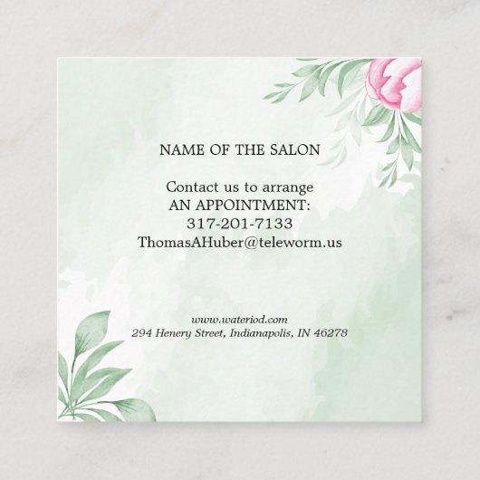 Carte De Réduction Boho Aquarelle Eucalyptus Vert (Dos)