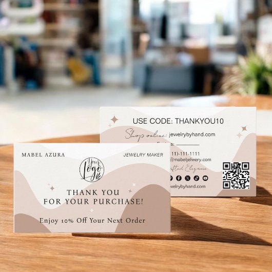 Carte De Réduction Boho ton terre Bijouterie logo Qr