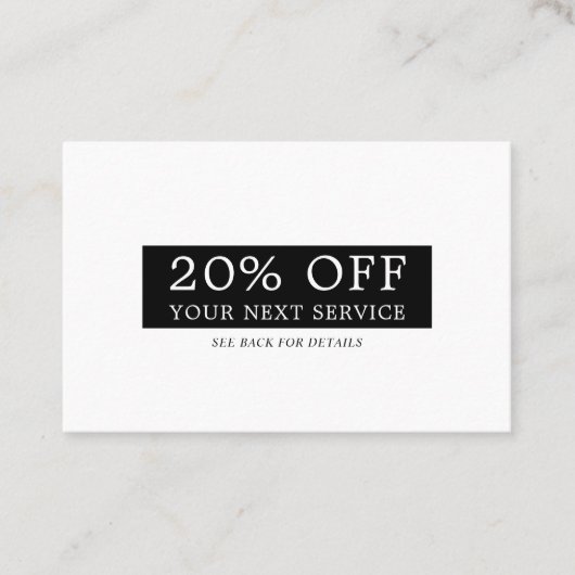 Carte De Réduction Boîte moderne - N'importe quelle couleur - Bon de (Devant)