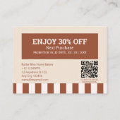 Carte De Réduction Boulangerie moderne classique Brown Beige (Dos)