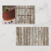 Carte De Réduction boulangerie rustique de gâteau de chocolat de (Devant / Derrière)