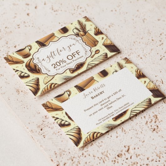 Carte De Réduction Boulangerie Rustique Vintage