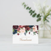 Carte De Réduction Bourgogne, Navy et Pink Floral Certificate (Debout devant)