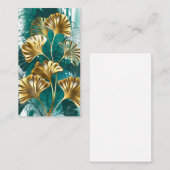 Carte De Réduction Branche avec Feuilles d'or Ginko Biloba (Devant / Derrière)