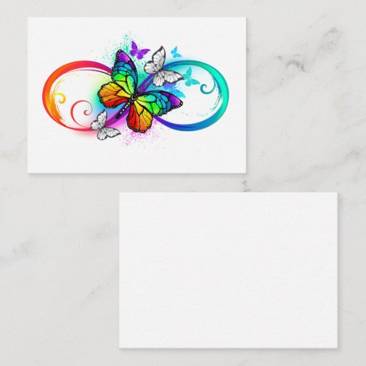 Carte De Réduction Bright infinity with rainbow butterfly (Devant / Derrière)