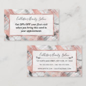 Carte De Réduction Brochures blanches noires Roses modernes (Devant / Derrière)