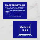 Carte De Réduction Business Black Vendredi Vente sur Blue Discount Ca (Devant / Derrière)