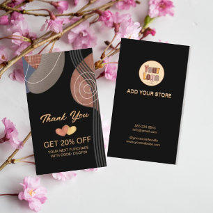 Carte De Réduction Business Logo Promotional Store Thank You