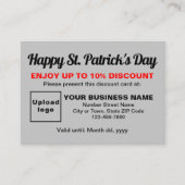 Carte de réduction Business Saint Patrick Grey (Devant)