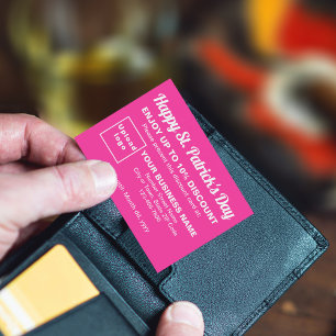 Carte de réduction Business Saint Patrick Pink