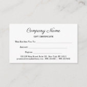 Carte De Réduction Cadeau noir blanc rectangle (Dos)