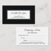Carte De Réduction Cadeau noir blanc rectangle (Devant / Derrière)