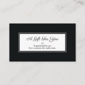 Carte De Réduction Cadeau noir blanc rectangle (Devant)