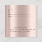 Carte De Réduction Cadre doré élégant, confettis rose gold (Dos)