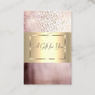 Carte De Réduction Cadre élégant moderne en or, confettis rose gold