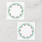 Carte De Réduction Cadre rond fleuri avec fleurs roses (Devant / Derrière)