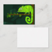 Carte De Réduction Caméléon mignon vert (Devant / Derrière)