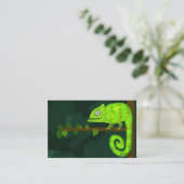 Carte De Réduction Caméléon vert mignon (Debout devant)