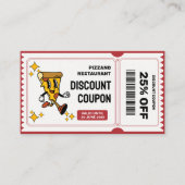 Carte De Réduction Caractère classique Retro Quirky Cartoon Pizza (Devant)