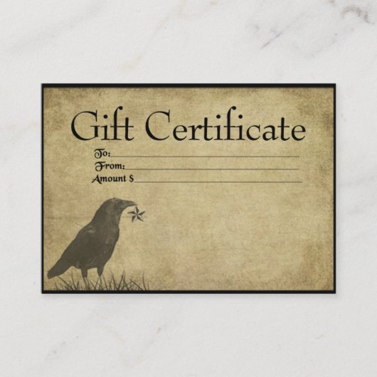Carte De Réduction Cartes-cadeaux Crow & Star - Prim (Devant)