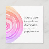 Carte De Réduction Cercles d'aquarelle Anneau Abstrait minimaliste ro (Dos)