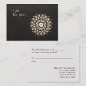 Carte De Réduction Certificat-cadeau de massothérapeute pour les arts (Devant / Derrière)