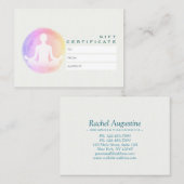 Carte De Réduction Certificat-cadeau de méditation du studio de Yoga  (Devant / Derrière)