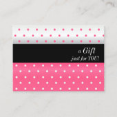 Carte De Réduction Certificat-prime blanc, noir et rose de conception (Devant)