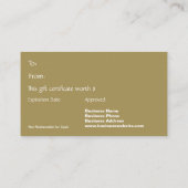 Carte De Réduction Certificat-prime classique d'argent d'or de Noël (Dos)