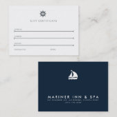 Carte De Réduction Certificat-prime d'affaires de bleu marine de (Devant / Derrière)