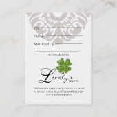 Carte De Réduction Certificat-prime de jour de Patricks de St Patty (Dos)