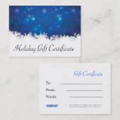 Carte De Réduction Certificat-prime de Noël (Devant / Derrière)