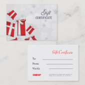Carte De Réduction Certificat-prime de Noël (Devant / Derrière)