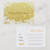 Carte De Réduction Certificat-prime de Noël (Devant / Derrière)