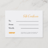 Carte De Réduction Certificat-prime de Noël (Dos)