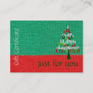 Carte De Réduction Certificat-prime de Noël juste pour vous