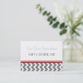 Carte De Réduction Certificat-prime de salon Chevron gris rouge (Debout devant)