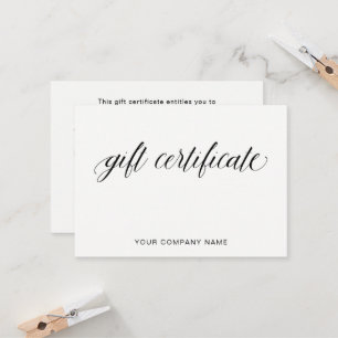 Carte De Réduction Certificat-prime élégant simple de la typographi
