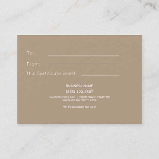 Carte De Réduction Certificat-prime masculin rustique en bois | pour (Dos)