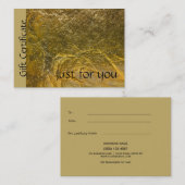 Carte De Réduction Certificat-prime moderne de noir de feuille d'or (Devant / Derrière)