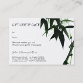 Carte De Réduction Certificat-prime oriental de contact de zen de (Dos)