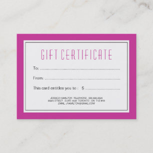 Carte De Réduction Certificat-prime personnalisable de salon de clou