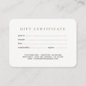 Carte De Réduction Certificat-prime personnalisable de spa (Dos)