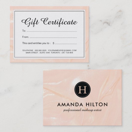 Carte De Réduction Certificat-prime rose d'or de luxe (Devant / Derrière)