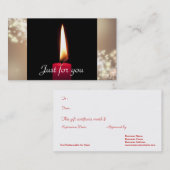 Carte De Réduction Certificat-primes brûlants d'affaires de bougie (Devant / Derrière)