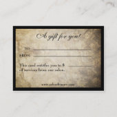 Carte De Réduction Certificat-primes sophistiqués modernes de salon (Dos)