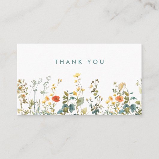 Carte De Réduction Champ Fleur sauvage élégant (Devant)