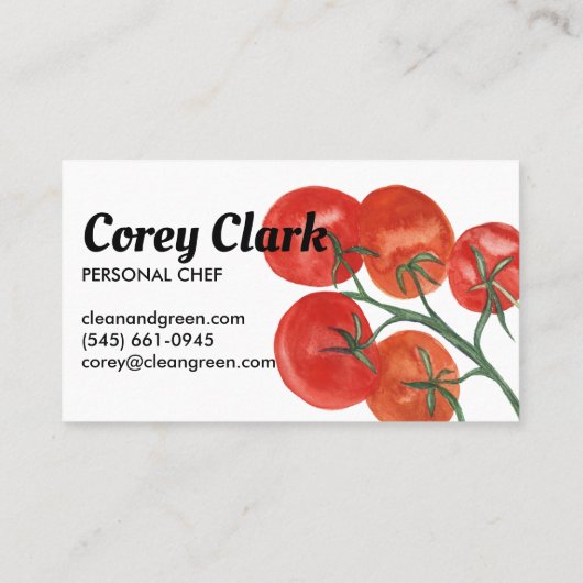 Carte De Réduction Chef sain Nutritionniste Tomates Aquarelle (Dos)